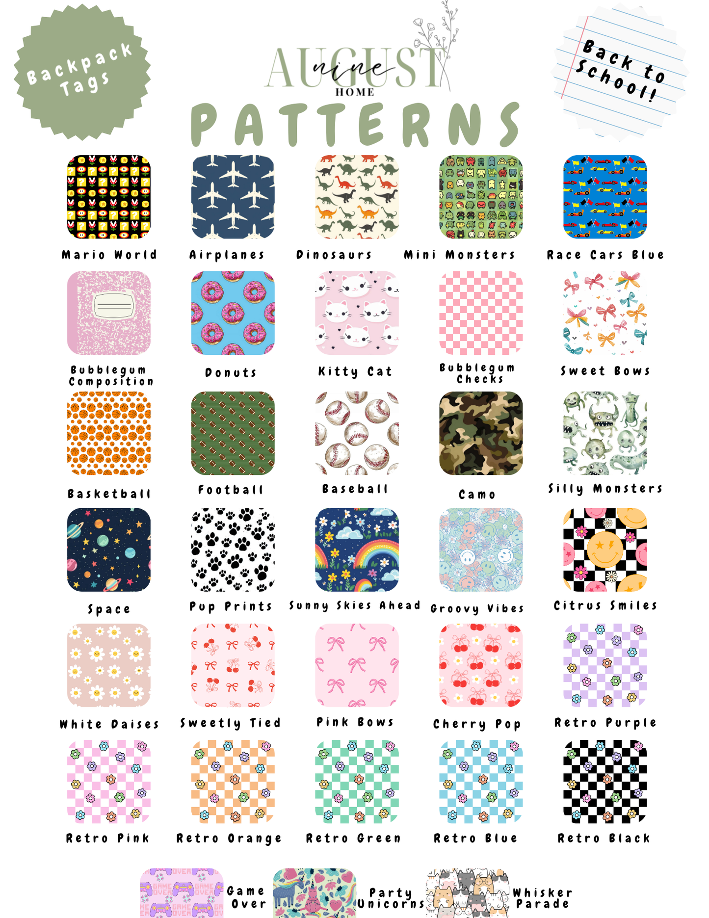 Backpack Tags | Back to School