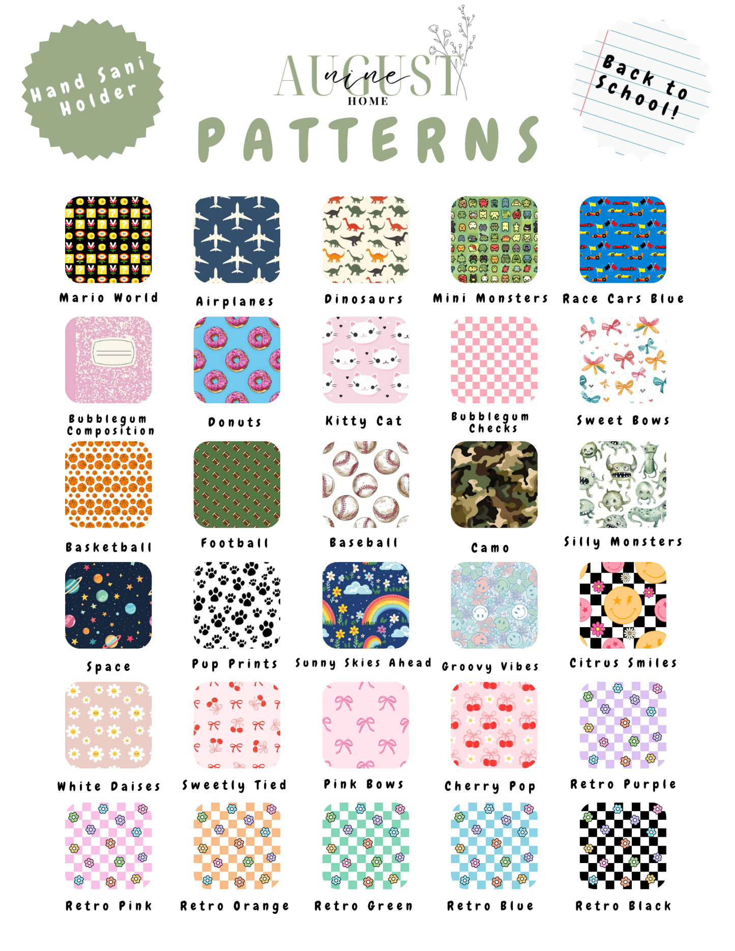 Hand Sani Holder | Back to School Designs for Kiddos