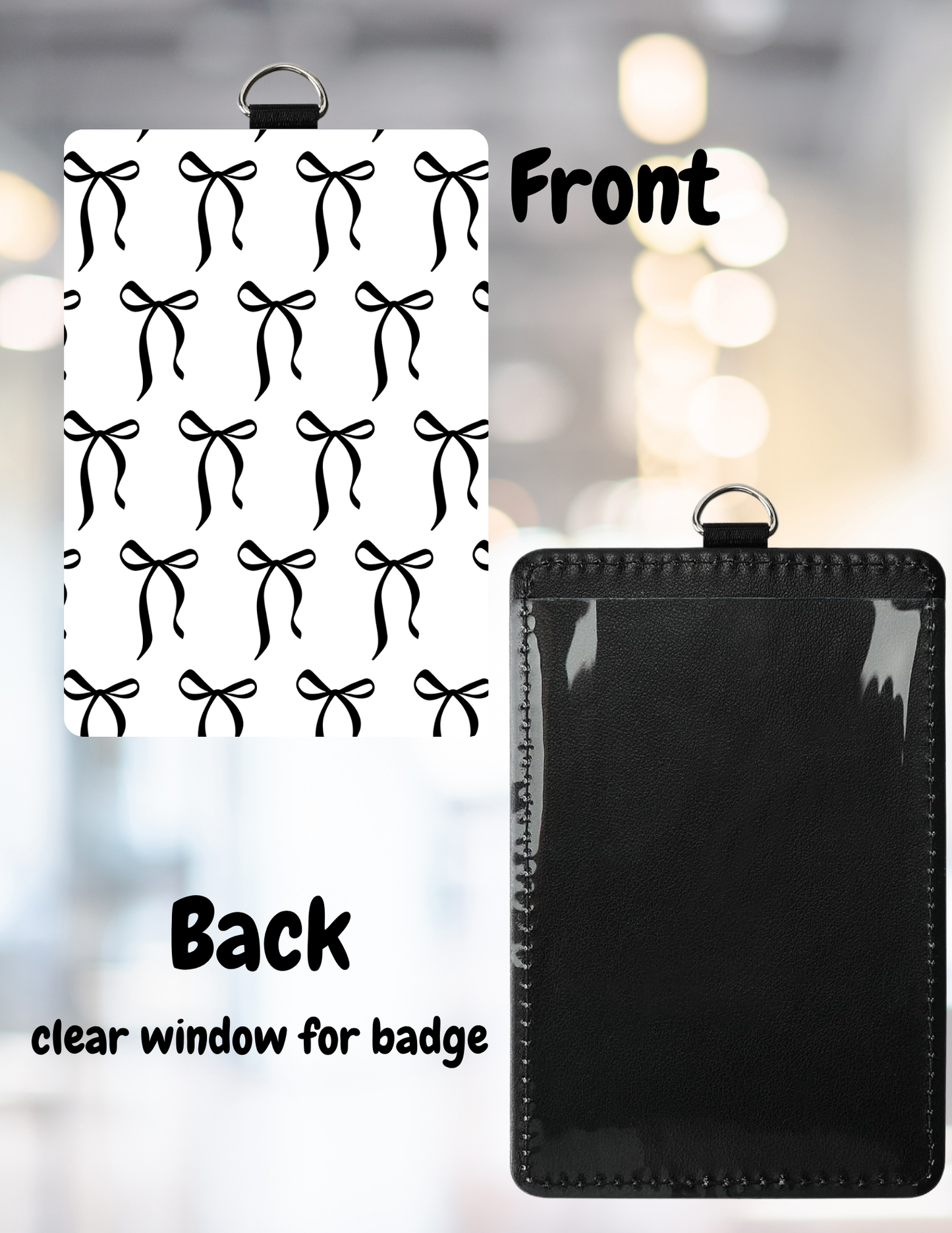 🪪 Badge Holder + Black Lanyard 🖤