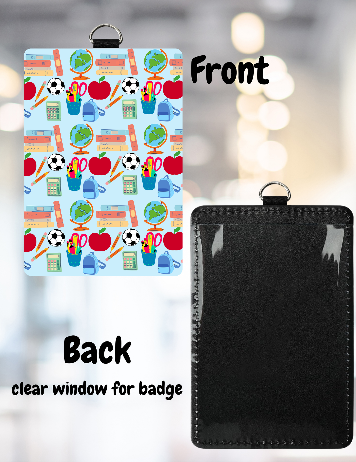 Teacher ID Badge Holder with Lanyard