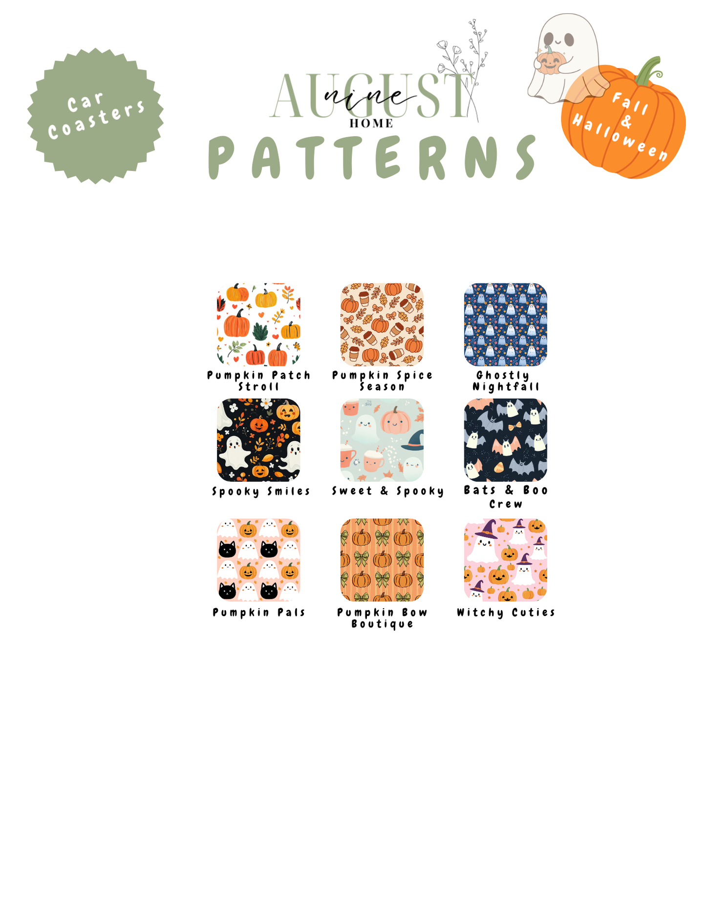 Car Coasters | Fall & Halloween