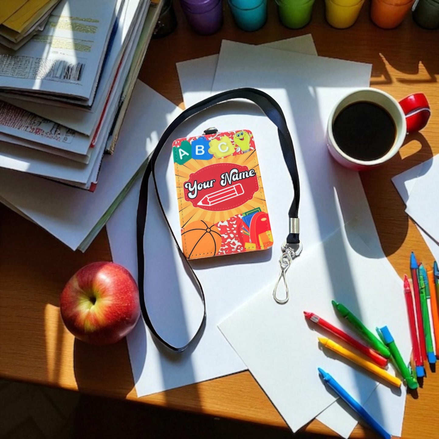 Teacher ID Badge Holder with Lanyard